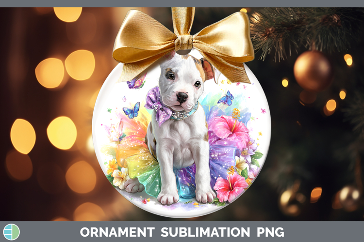 Dogo Argentino Ornament Dogs 05 Rainbow Summer Sublimation B