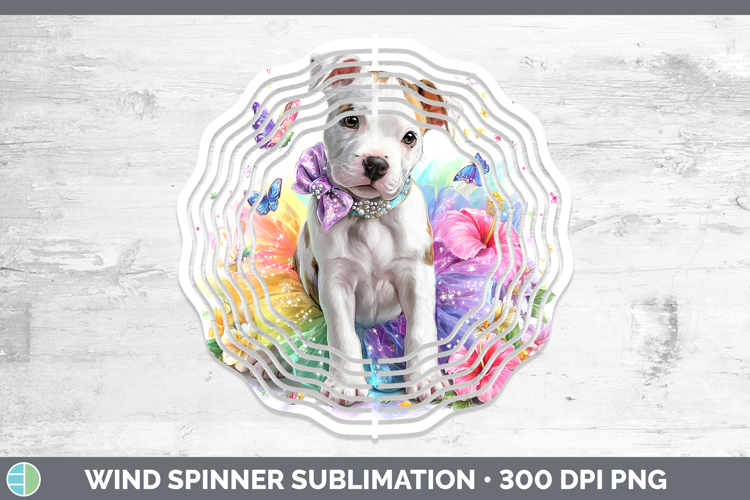 Dogo Argentino Wind Spinner Dogs 05 Rainbow Summer Sublimati