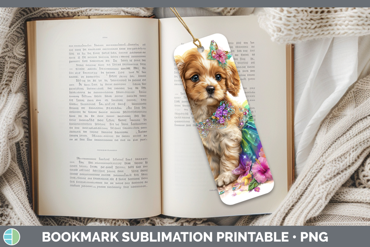 English Cocker Spaniel Bookmark Dogs 05 Rainbow Summer Subli