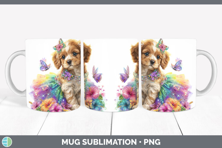 GorgeousDogs 05 Rainbow Summer Mug Wrap design.
