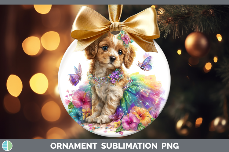 English Cocker Spaniel Ornament Dogs 05 Rainbow Summer Subli