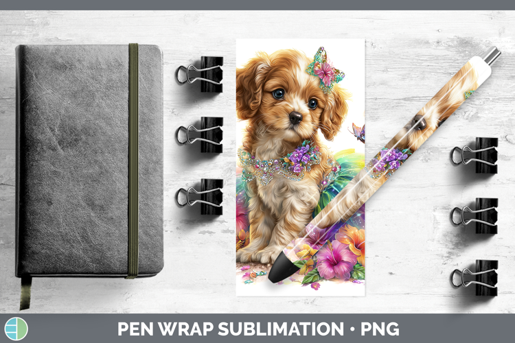 English Cocker Spaniel Pen Wrap Dogs 05 Rainbow Summer Subli