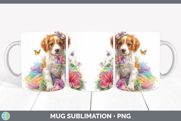 English Setter Red and White Mug Wrap Dogs 05 Rainbow Summer