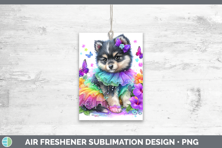 Finnish Lapphund Air Freshener Dogs 05 Rainbow Summer Sublim