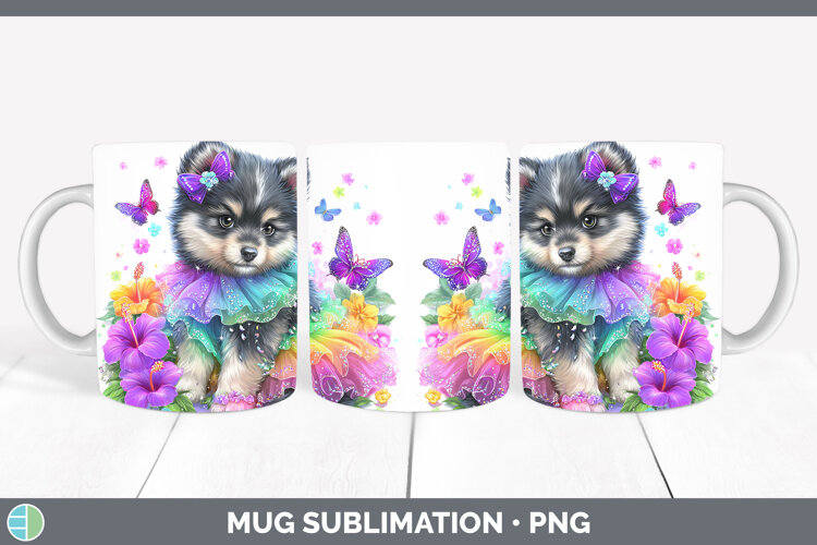 GorgeousDogs 05 Rainbow Summer Mug Wrap design.