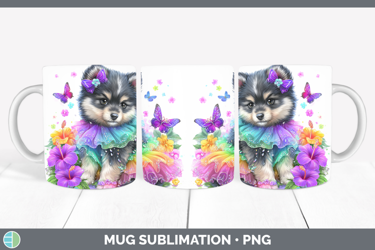 Finnish Lapphund Mug Wrap Dogs 05 Rainbow Summer Sublimation
