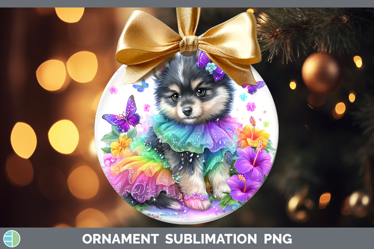 Finnish Lapphund Ornament Dogs 05 Rainbow Summer Sublimation