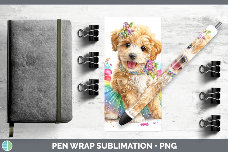 Labradoodle Pen Wrap Dogs 05 Rainbow Summer Sublimation Pen