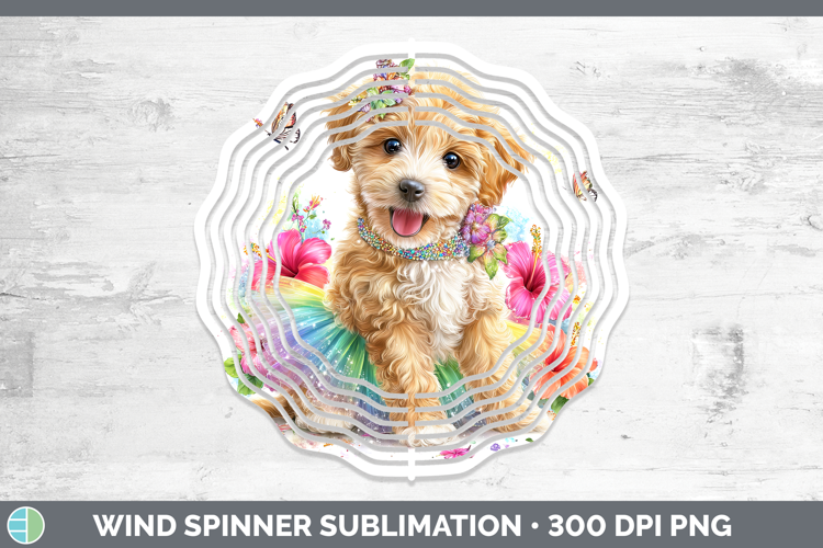 Labradoodle Wind Spinner Dogs 05 Rainbow Summer Sublimation