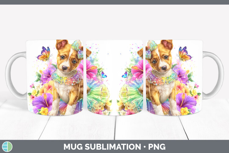 GorgeousDogs 05 Rainbow Summer Mug Wrap design.