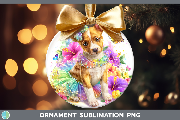 Podenco Canario Ornament Dogs 05 Rainbow Summer Sublimation