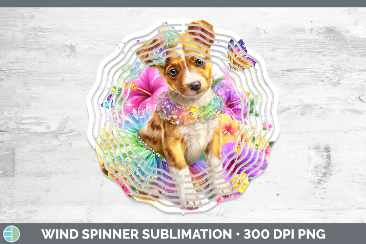 Podenco Canario Wind Spinner Dogs 05 Rainbow Summer Sublimat