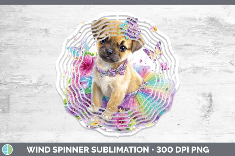Puggle Wind Spinner Dogs 05 Rainbow Summer Sublimation Spinn