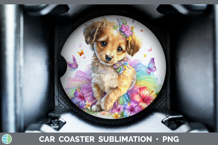 Saluki Car Coaster Dogs 05 Rainbow Summer Sublimation Desig