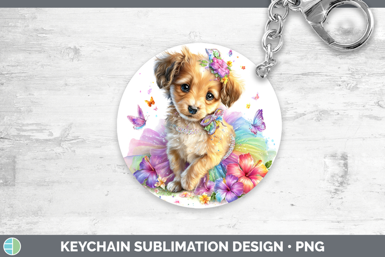 Saluki Keychain Dogs 05 Rainbow Summer Sublimation Keyring D