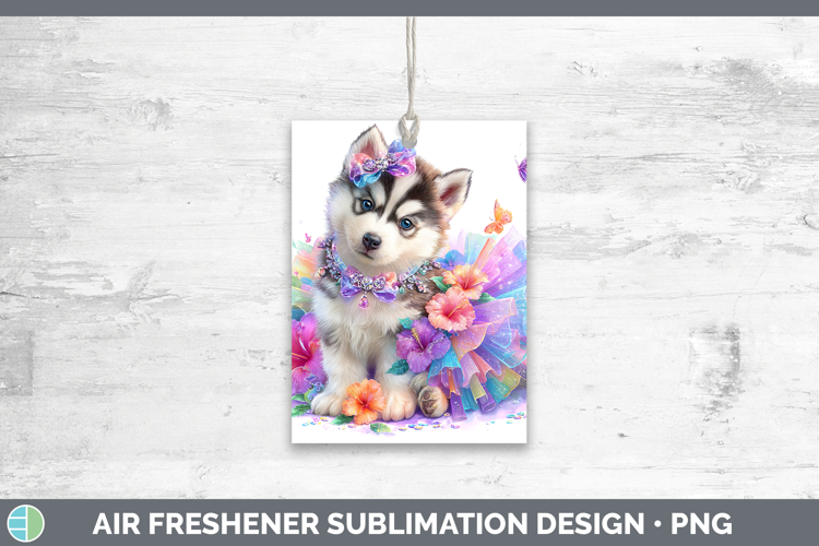 Siberian Husky Air Freshener Dogs 05 Rainbow Summer Sublimat