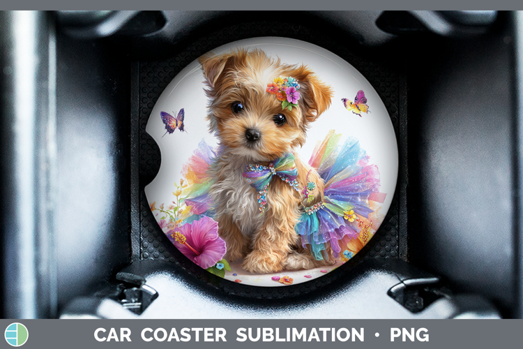 Warren Hound Car Coaster Dogs 05 Rainbow Summer Sublimation