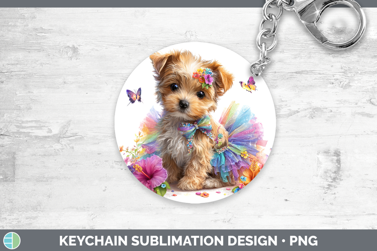 Warren Hound Keychain Dogs 05 Rainbow Summer Sublimation Key
