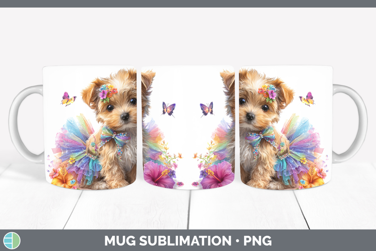 Warren Hound Mug Wrap Dogs 05 Rainbow Summer Sublimation Cof