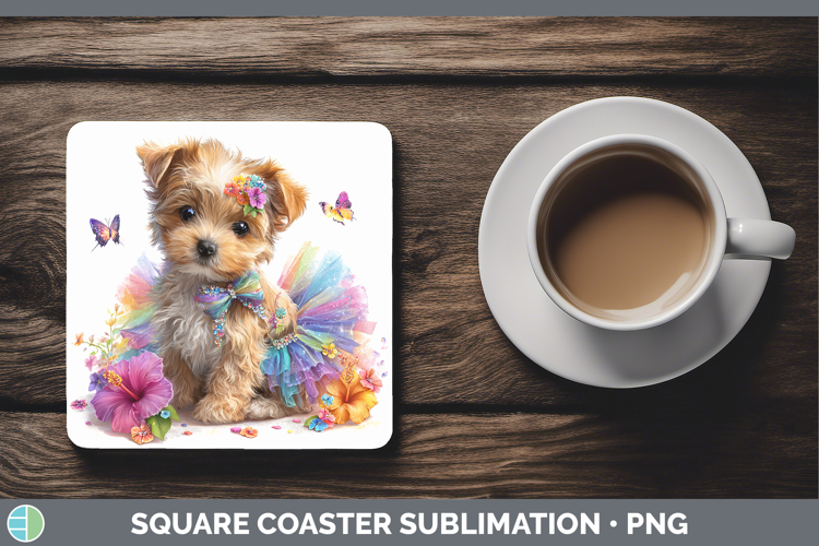 Warren Hound Square Coaster Dogs 05 Rainbow Summer Sublimati