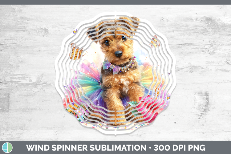 Welsh Terrier Wind Spinner Dogs 05 Rainbow Summer Sublimatio