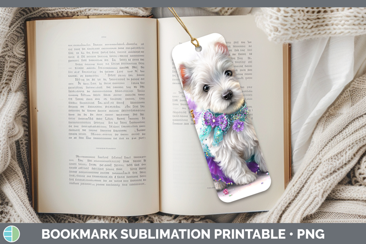 White Highland Terrier Bookmark Dogs 05 Rainbow Summer Subli