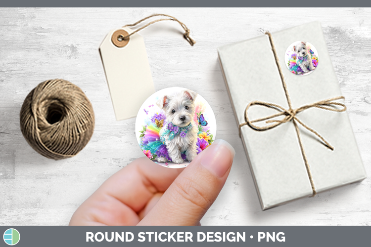 Dogs 05 Rainbow Summer White Highland Terrier Stickers | Rou