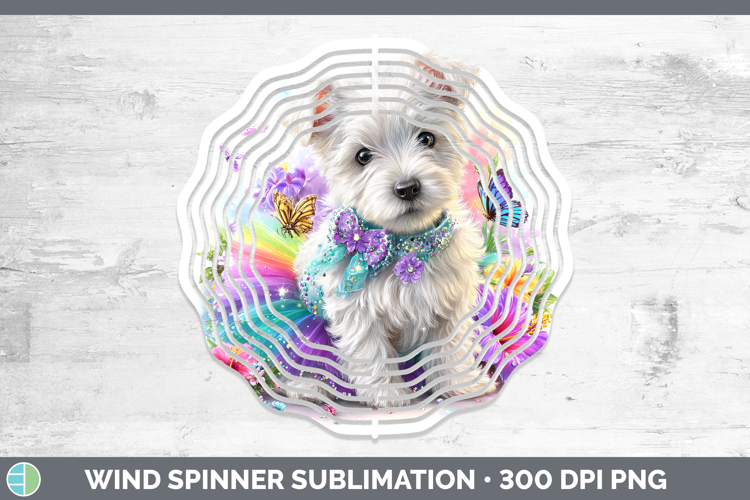 White Highland Terrier Wind Spinner Dogs 05 Rainbow Summer S
