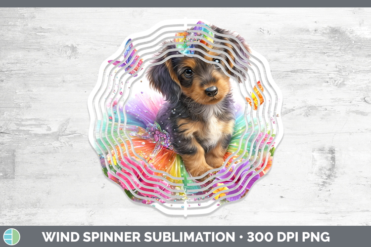 Wire Haired Dachshund Wind Spinner Dogs 05 Rainbow Summer Su