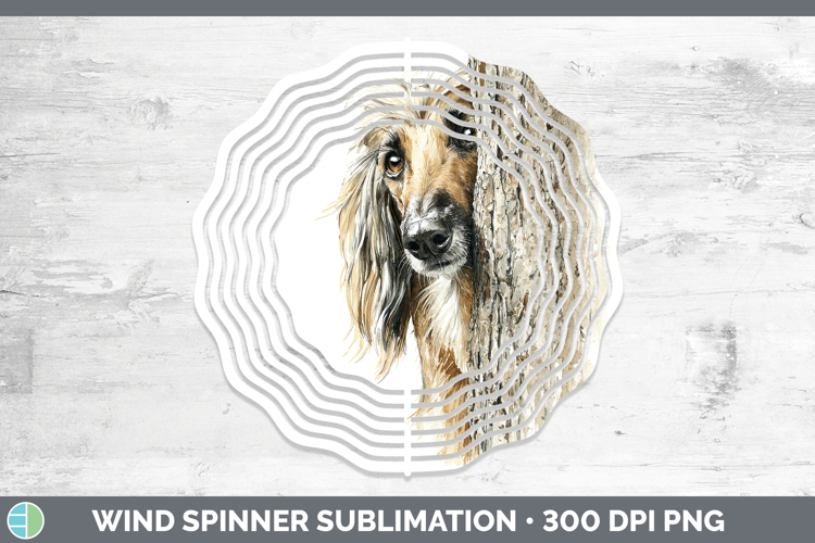 Afghan Hound Dogs 05 Tree Peek Wind Spinner Sublimation Desi