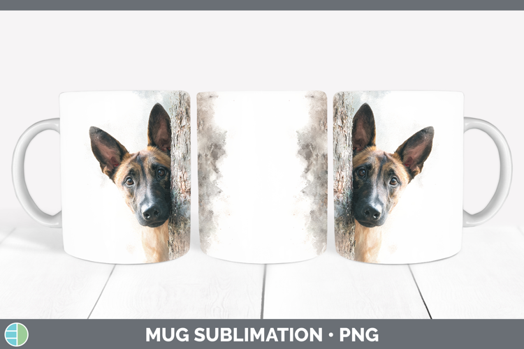 Belgian Malinois Dogs 05 Tree Peek Mug Wrap Sublimation Desi