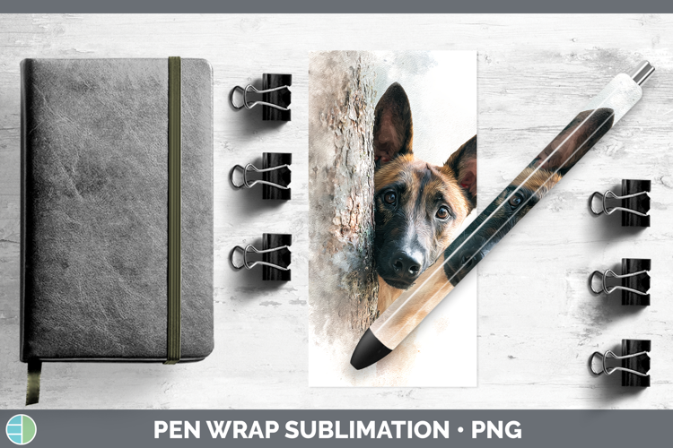 Belgian Malinois Dogs 05 Tree Peek Pen Wrap Sublimation Desi