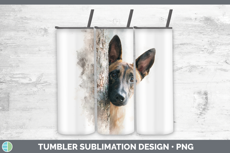 Belgian Malinois Dogs 05 Tree Peek Tumbler Sublimation Desig