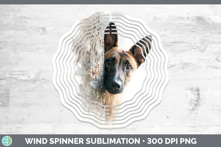 Belgian Malinois Dogs 05 Tree Peek Wind Spinner Sublimation