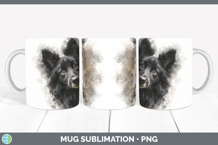 Belgian Sheepdog Dogs 05 Tree Peek Mug Wrap Sublimation Desi
