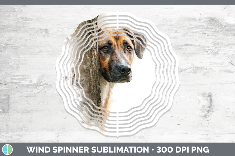 Black Mouth Cur Dogs 05 Tree Peek Wind Spinner Sublimation D