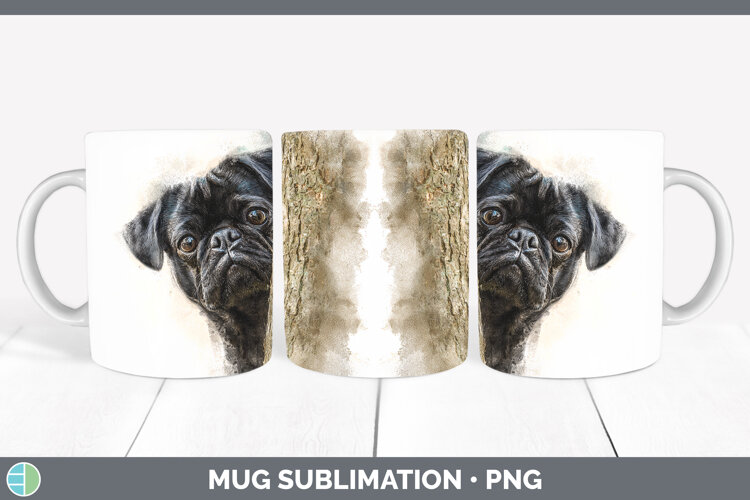 GorgeousDogs 05 Tree Peek Mug Wrap design.