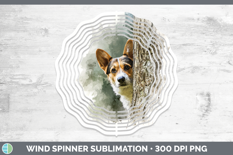 Cardigan Corgi Dogs 05 Tree Peek Wind Spinner Sublimation De