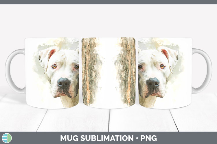 Dogo Argentino Dogs 05 Tree Peek Mug Wrap Sublimation Design