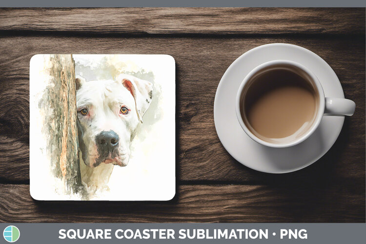 GorgeousDogs 05 Tree Peek Square Coaster design.