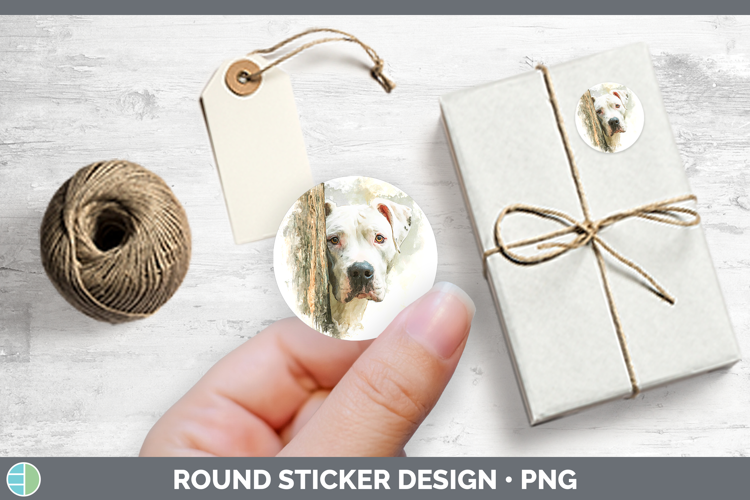 Dogo Argentino Dogs 05 Tree Peek Stickers Design