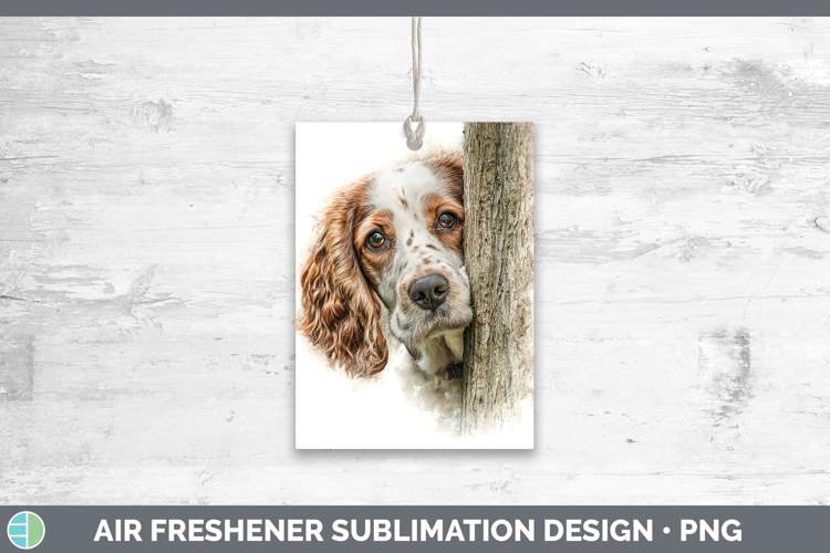 English Cocker Spaniel Dogs 05 Tree Peek Air Freshener Subli