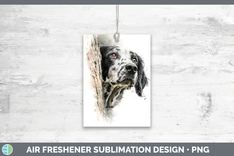 English Setter Black and White Dogs 05 Tree Peek Air Freshen