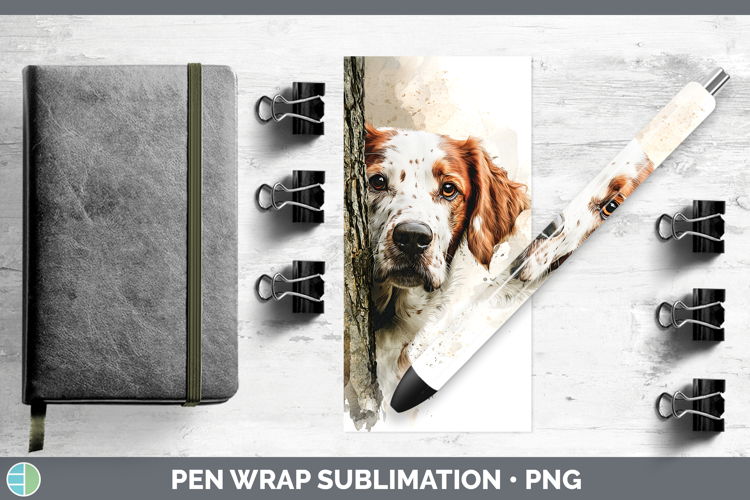 English Setter Red and White Dogs 05 Tree Peek Pen Wrap Subl