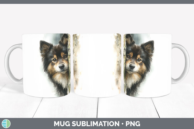 GorgeousDogs 05 Tree Peek Mug Wrap design.