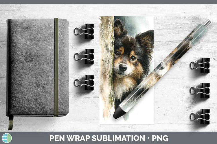 Finnish Lapphund Dogs 05 Tree Peek Pen Wrap Sublimation Desi