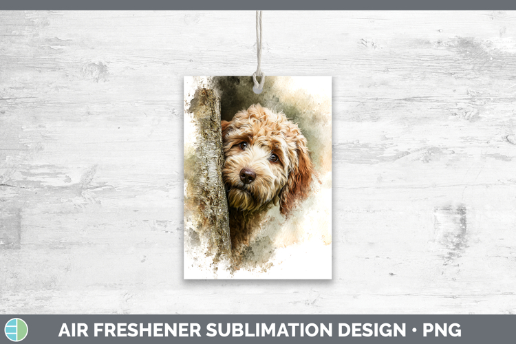 Labradoodle Dogs 05 Tree Peek Air Freshener Sublimation Desi