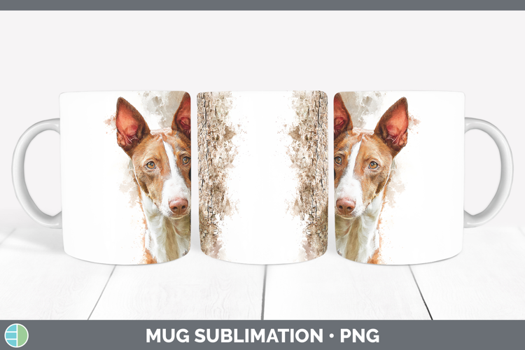 Podenco Canario Dogs 05 Tree Peek Mug Wrap Sublimation Desig