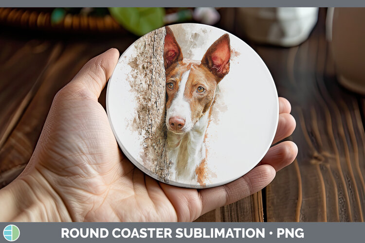 GorgeousDogs 05 Tree Peek Round Coaster design.