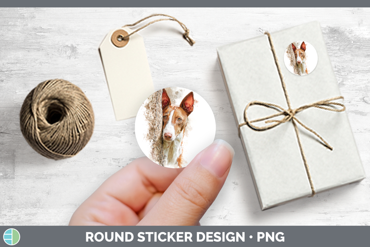 Podenco Canario Dogs 05 Tree Peek Stickers Design